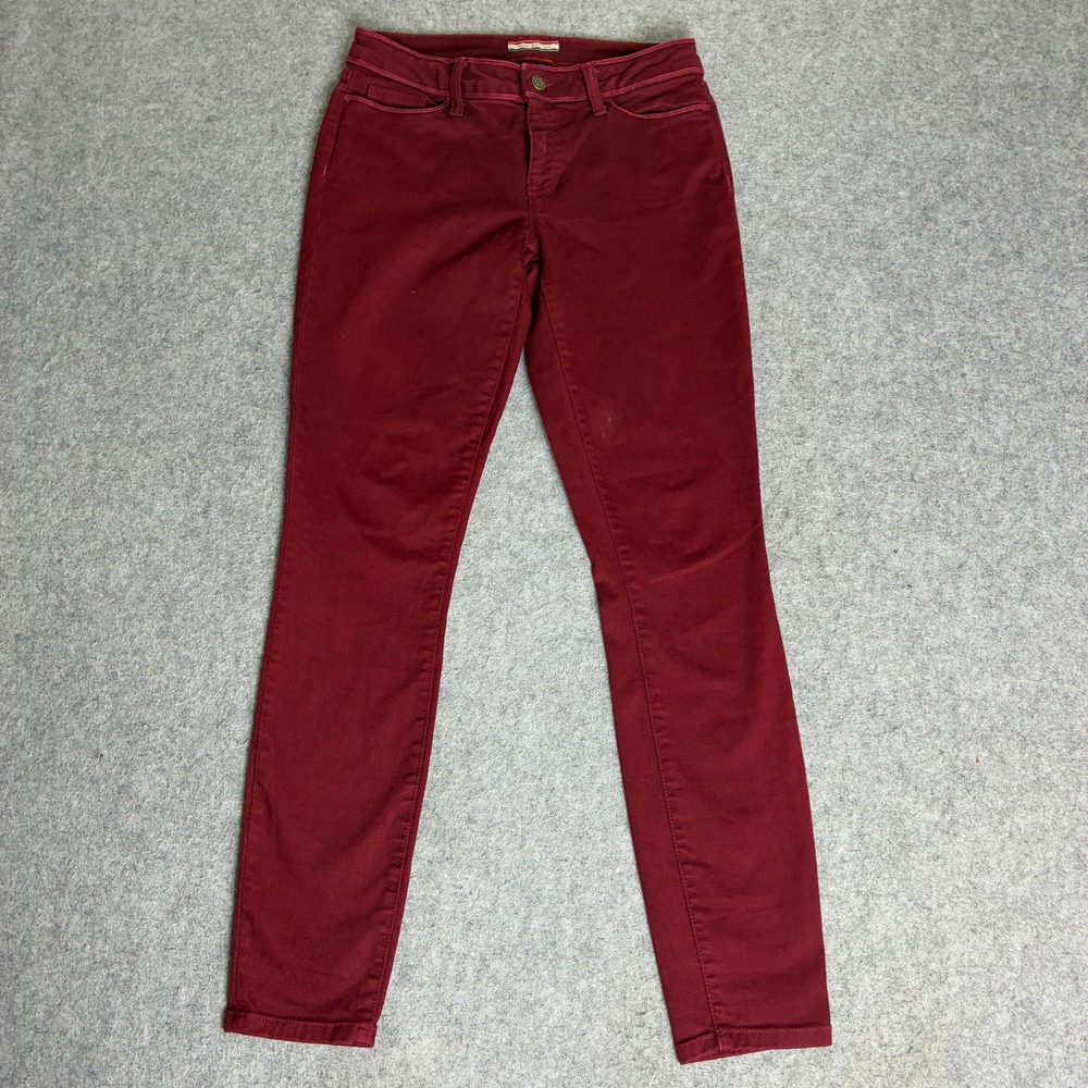 Tommy Hilfiger Womens 2 28x30 Burgundy Maroon Skinny Jeans Mid Rise Stretch